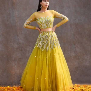 women's elegant pink floral printed lehenga choli with sequin embellished blouse, mirror work dupatta and flowing flared skirt – perfect for weddings, parties, festive & traditional occasions