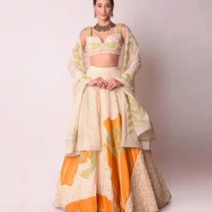 women's elegant pink floral printed lehenga choli with sequin embellished blouse, mirror work dupatta and flowing flared skirt – perfect for weddings, parties, festive & traditional occasions