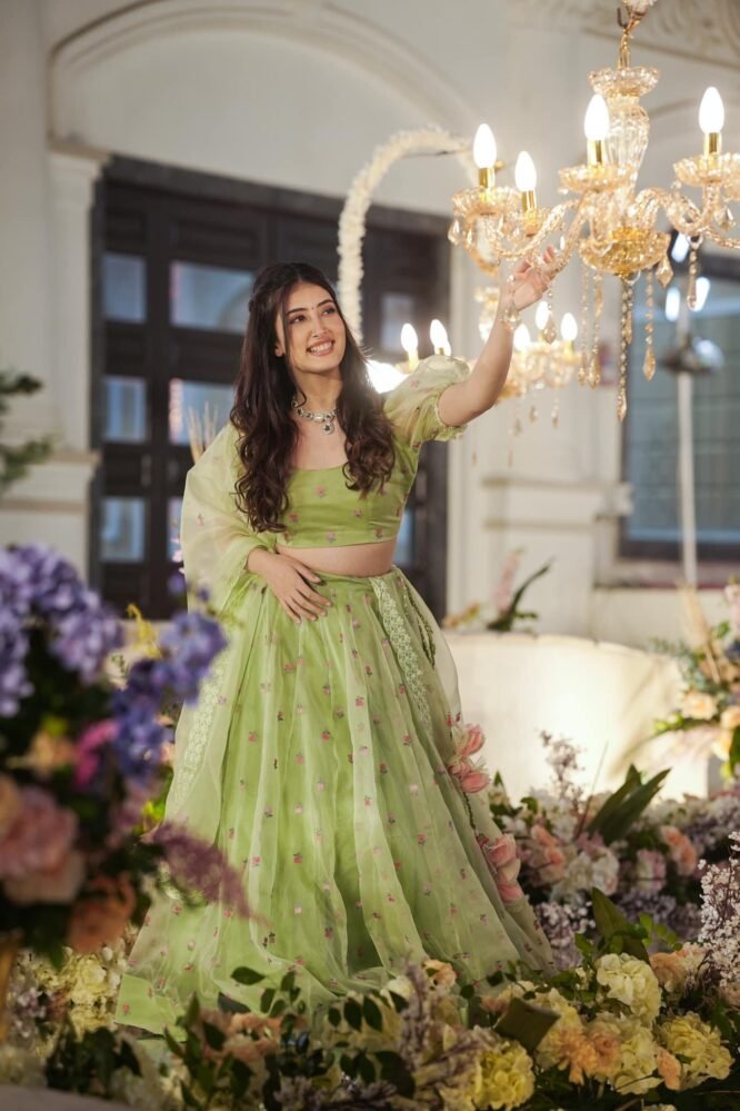 azael green organza lehenga set azael green organza lehenga set