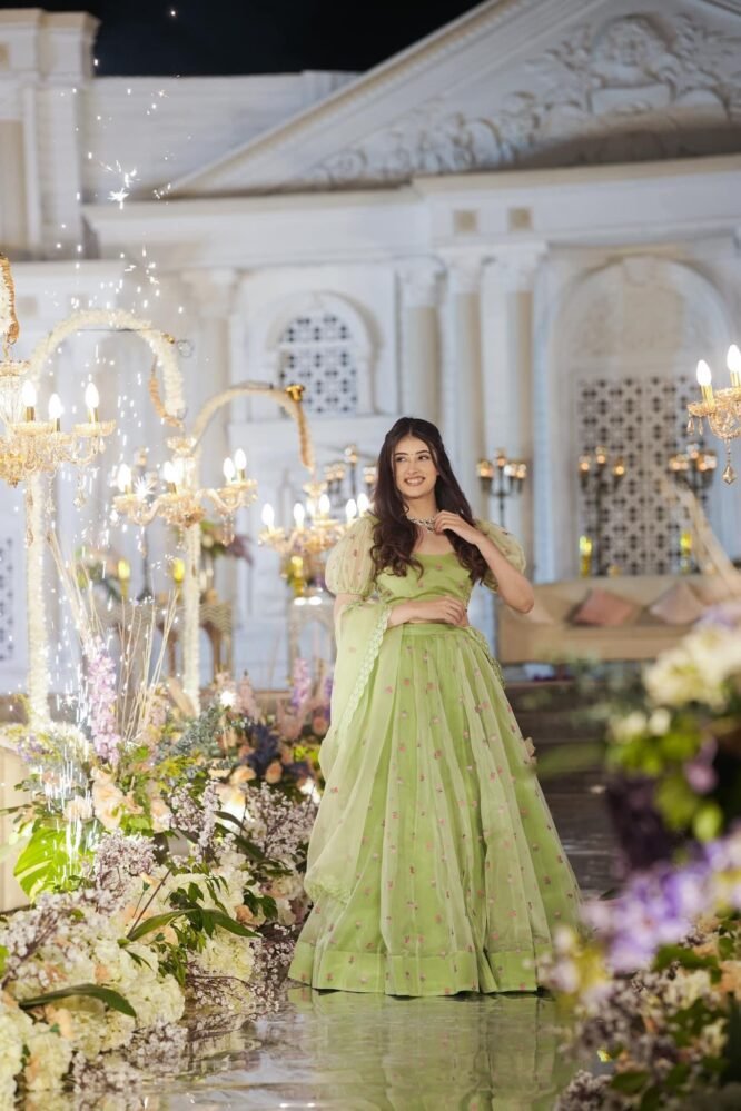 azael green organza lehenga set azael green organza lehenga set