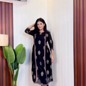 chic green semi formal anarkali set with embroidered top, flowing pants, and matching dupatta – perfect for festive occasions and traditional gatherings